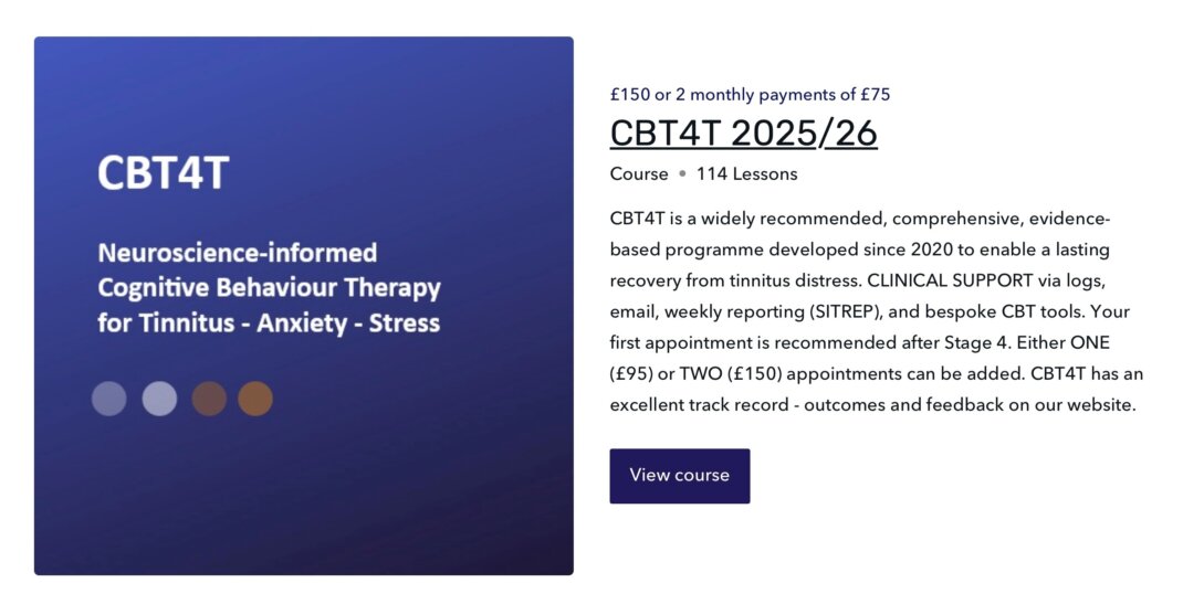 CBT for Tinnitus E-Programme (CBT4T)