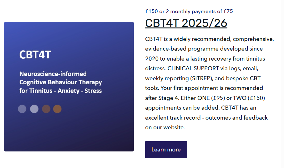 CBT for Tinnitus E-Programme (CBT4T)