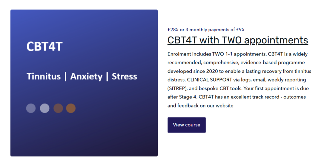 CBT for Tinnitus E-Programme (CBT4T)
